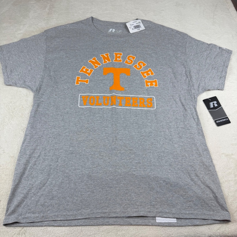 Russell Athletic Mens Tennessee Volunteers T Shirt XL‎ Gray Orange NCAA College